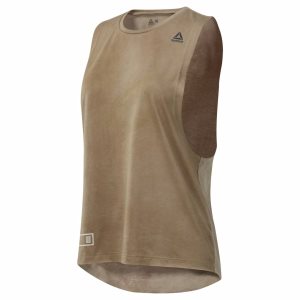 Reebok Combat Spray Dye Muskelshirt Damen - HellBraun - DE 489-RJB